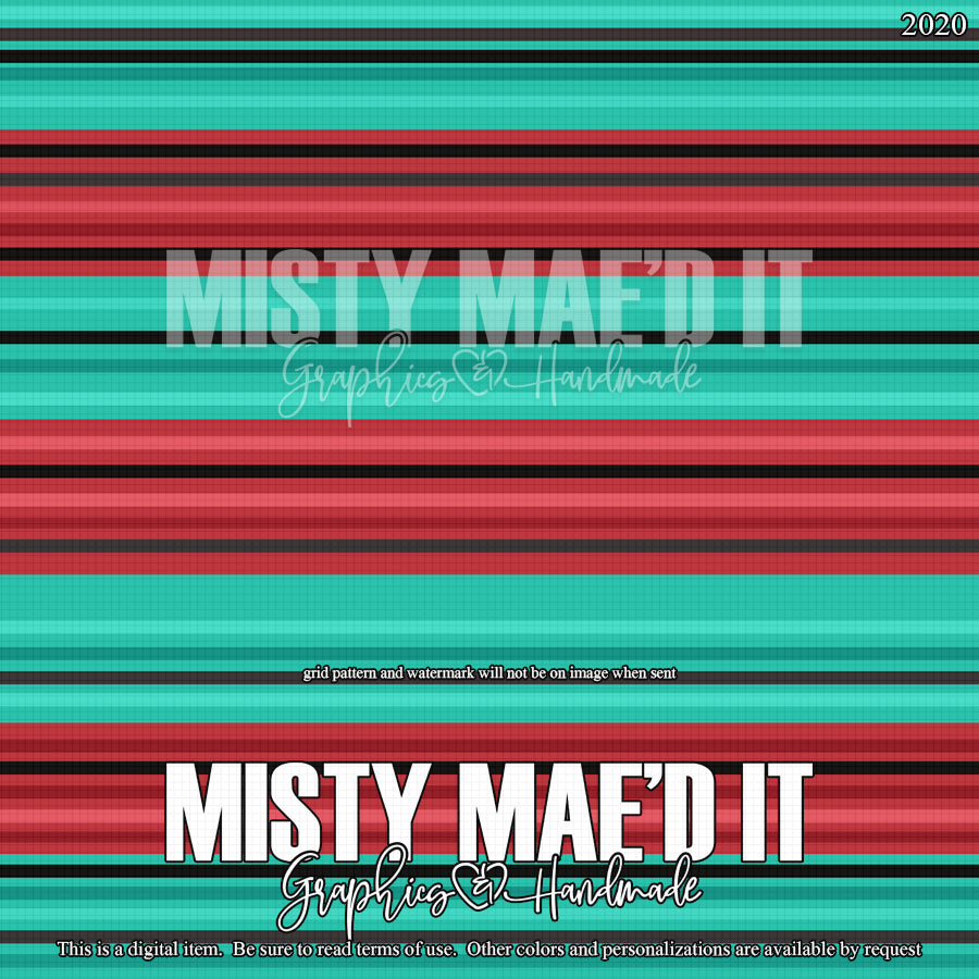 Red Turquoise Serape Digital Paper