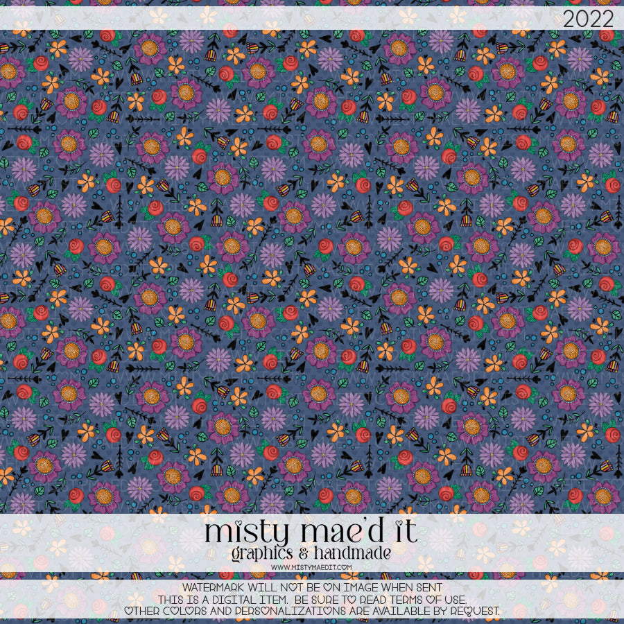 Flowers Snail Seamless Digital Paper