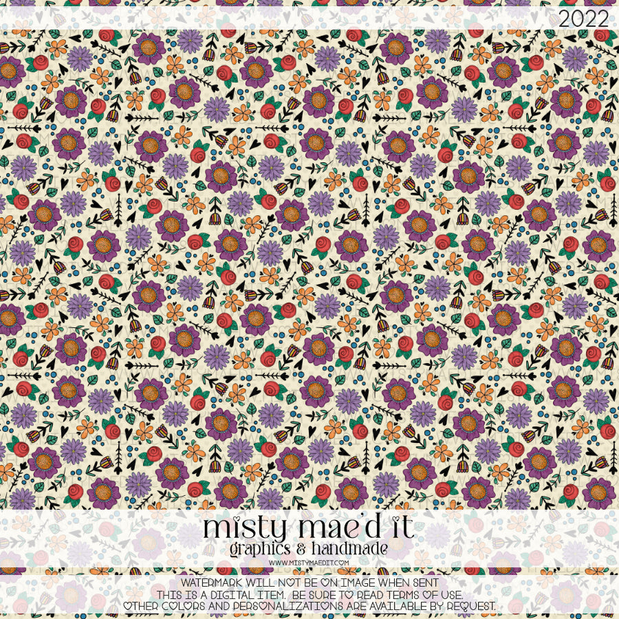 Flowers Snail Seamless Digital Paper
