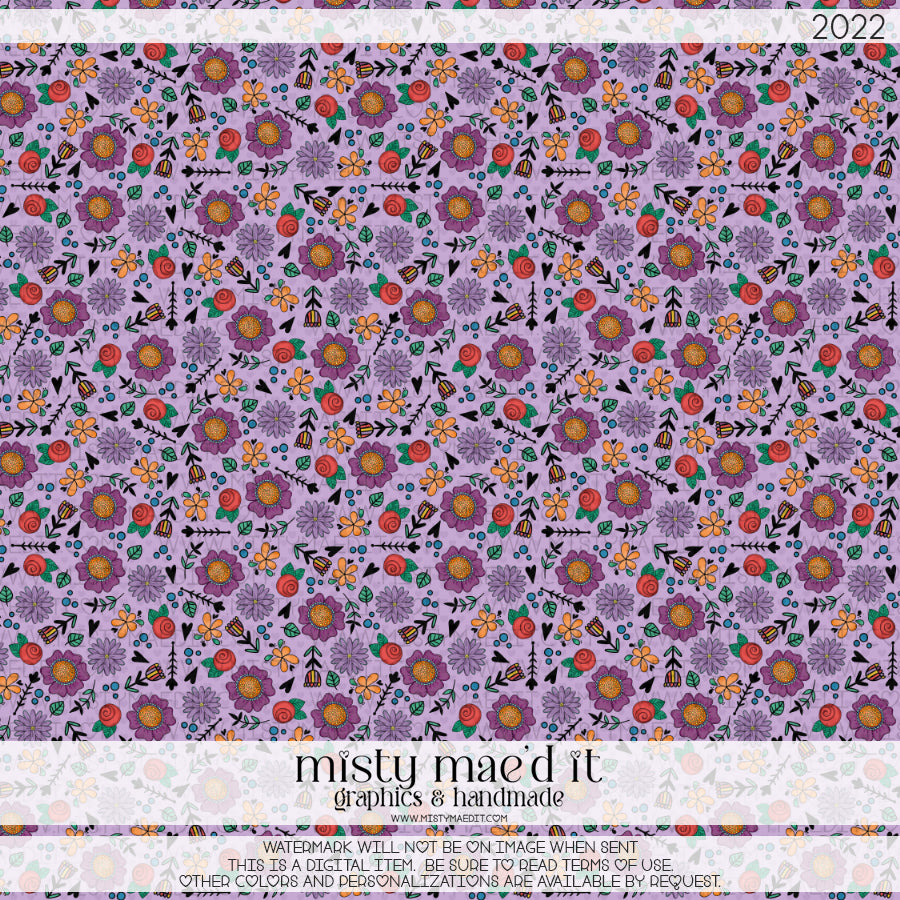 Flowers Snail Seamless Digital Paper