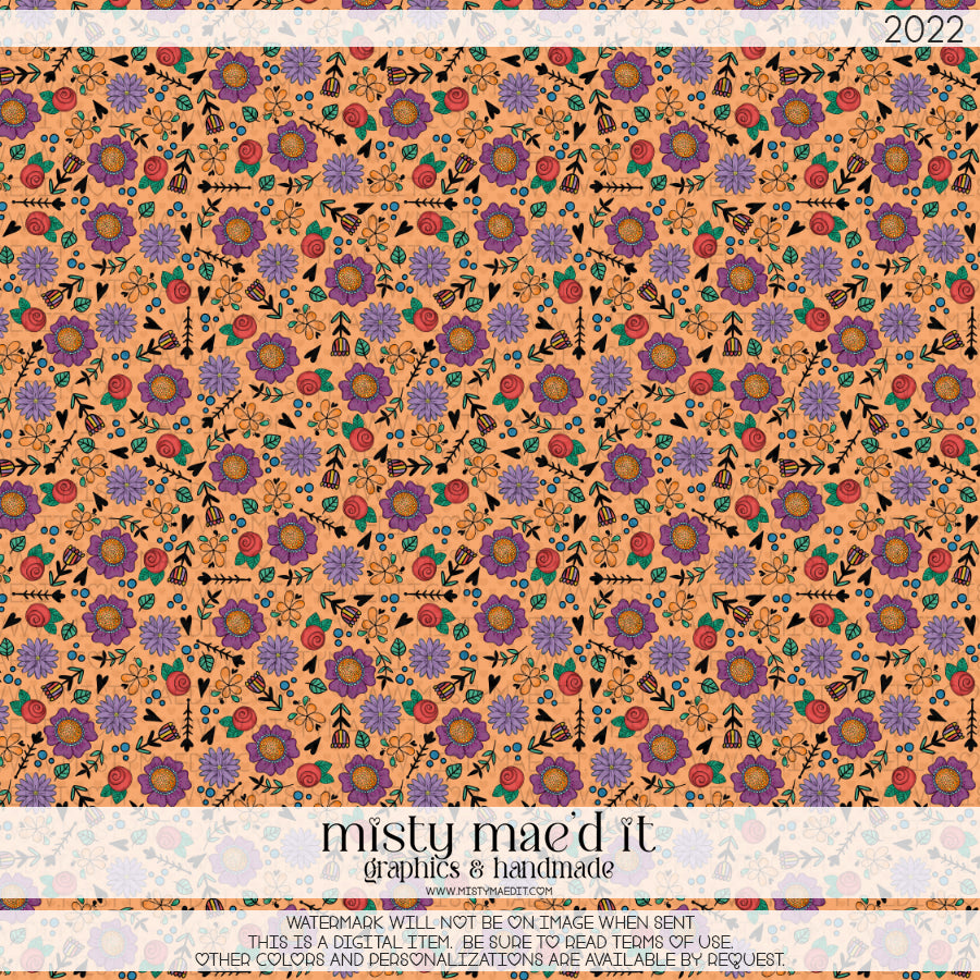 Flowers Snail Seamless Digital Paper