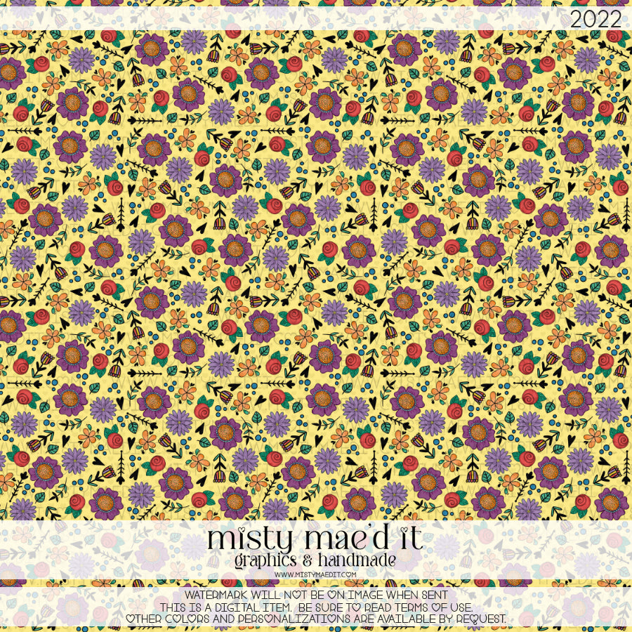 Flowers Snail Seamless Digital Paper