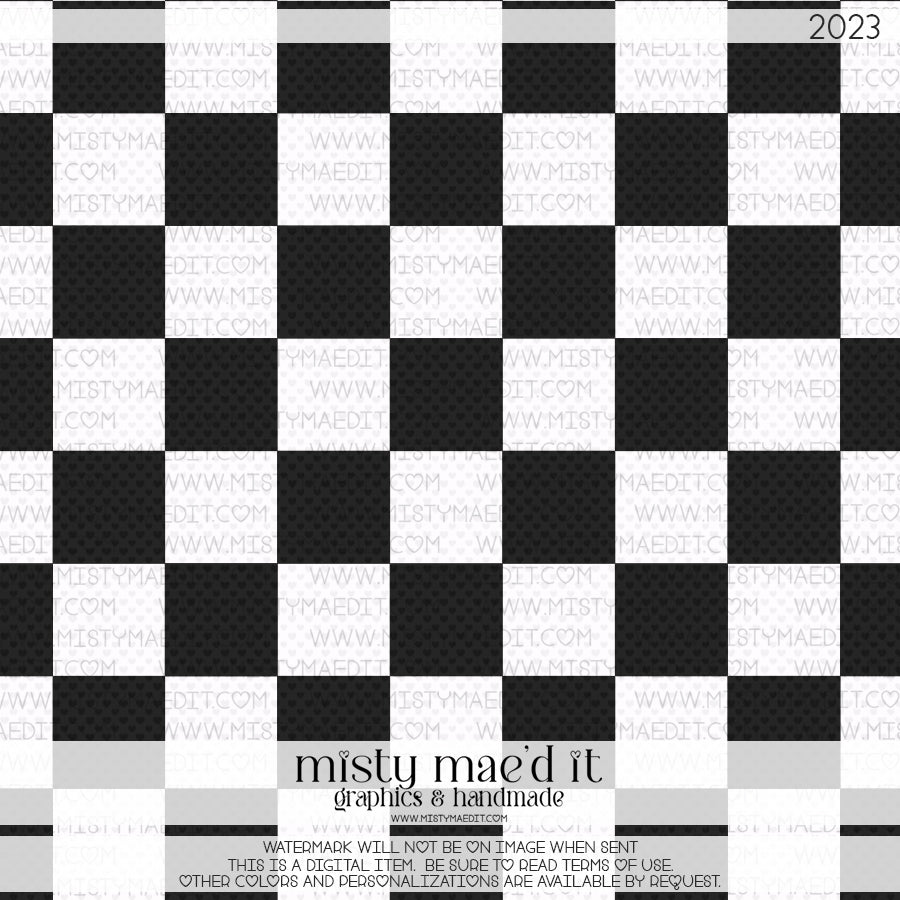 Black And White Checkered Seamless Digital Paper