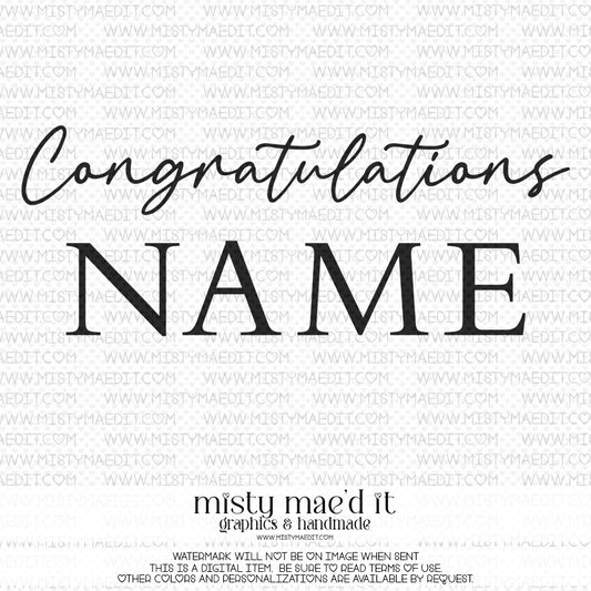 Congratulations Name Decal