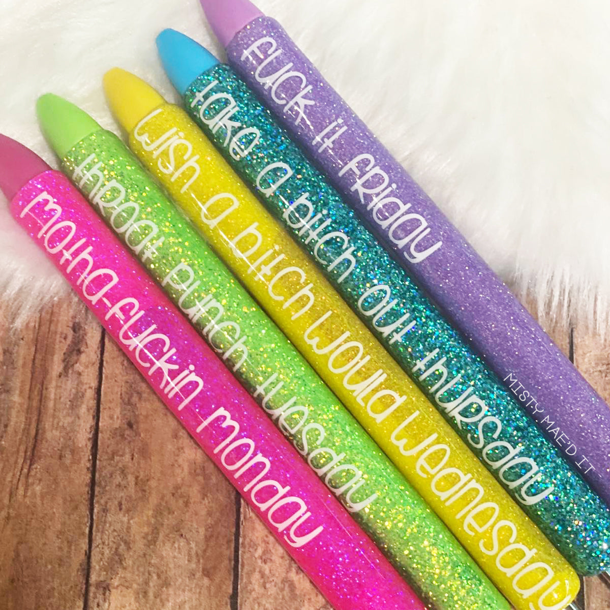 Days Of The Week Glitter Pen Set