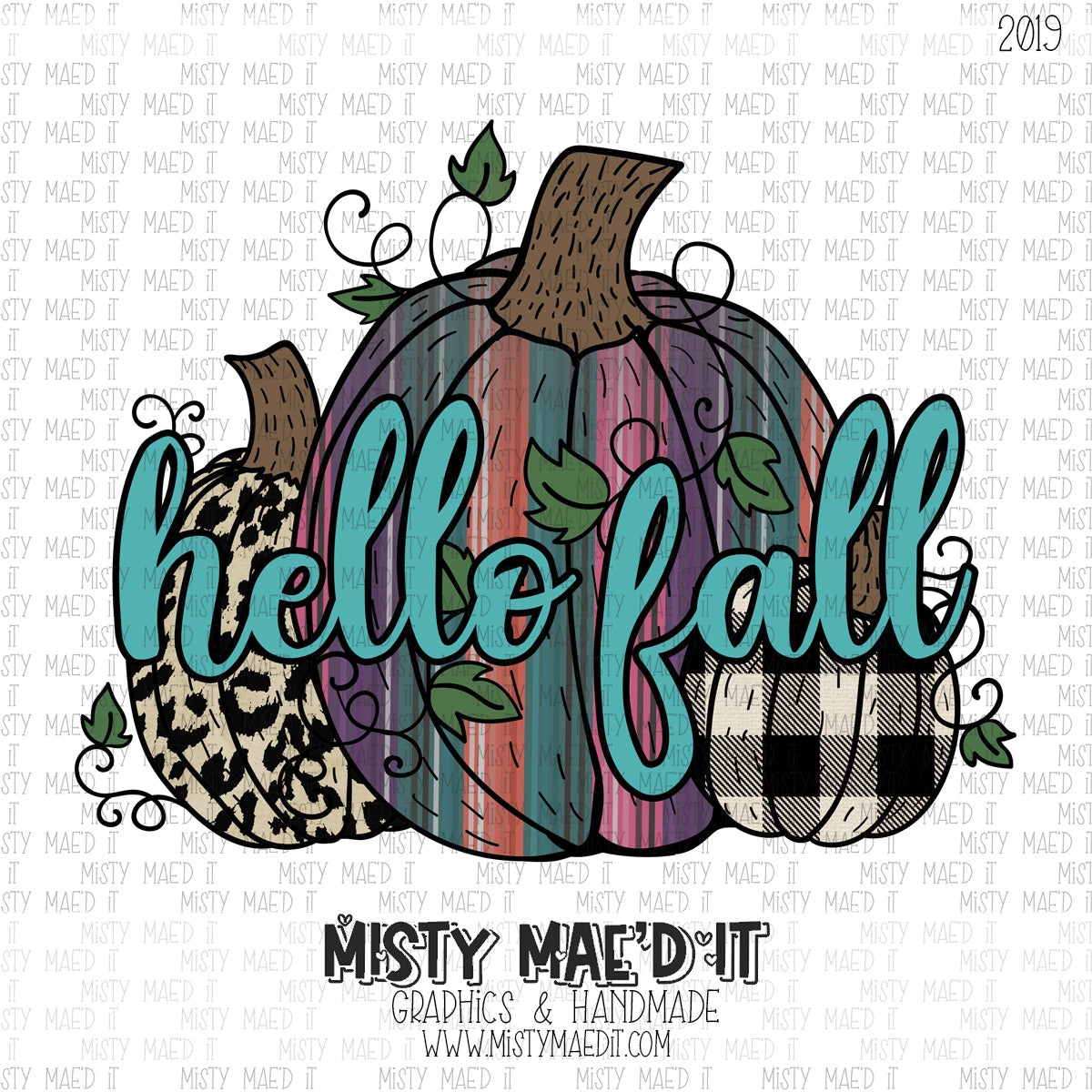 Hello Fall Serape And Leopard Pumpkins