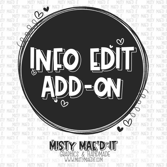 Add-On-Info Edit