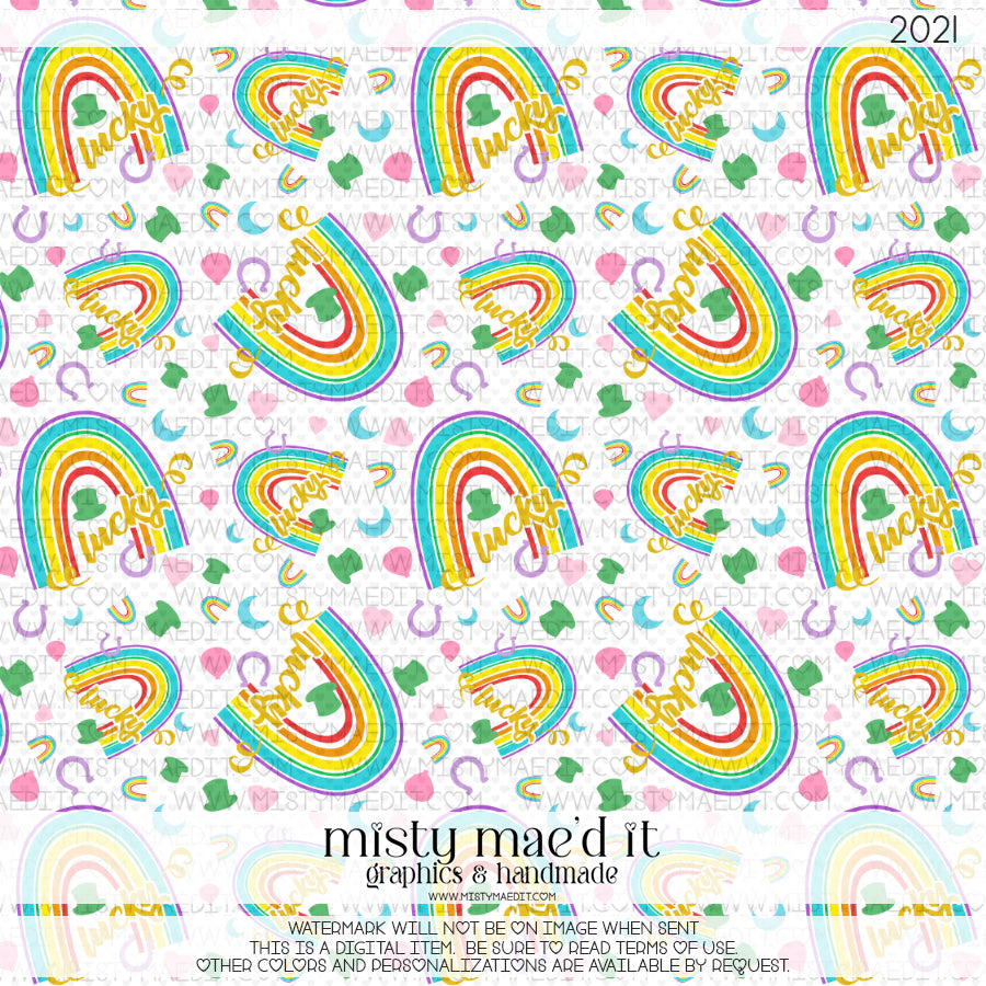Lucky Leprechaun Rainbow Seamless Digital Paper