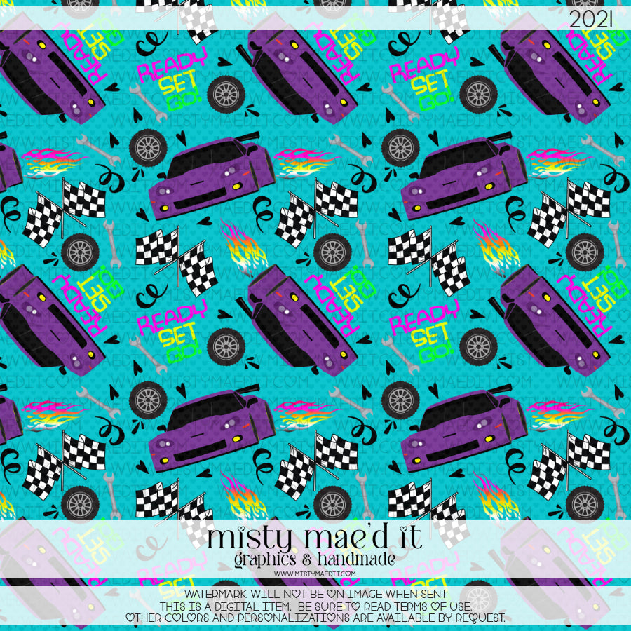 Racecar Seamless Digital Paper