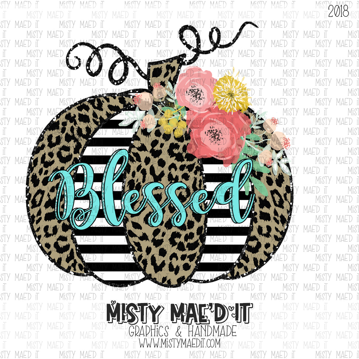 Stripes And Leopard Pumpkin Blessed