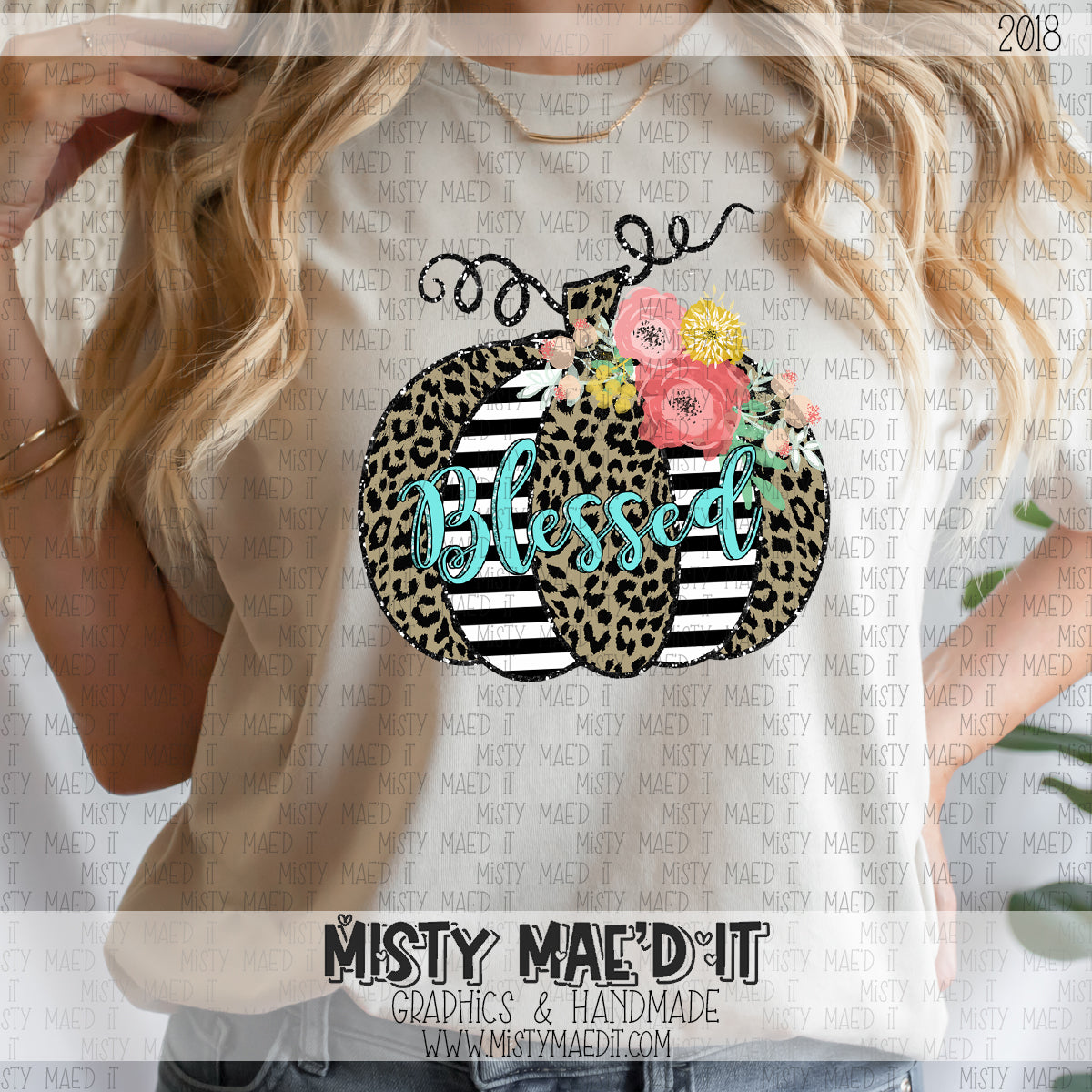 Stripes And Leopard Pumpkin Blessed