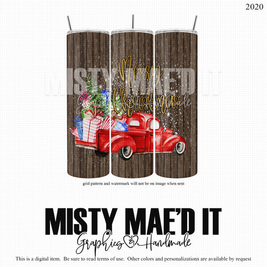 Merry Christmas Truck 20 And 30 Oz Seamless Tumbler Wrap