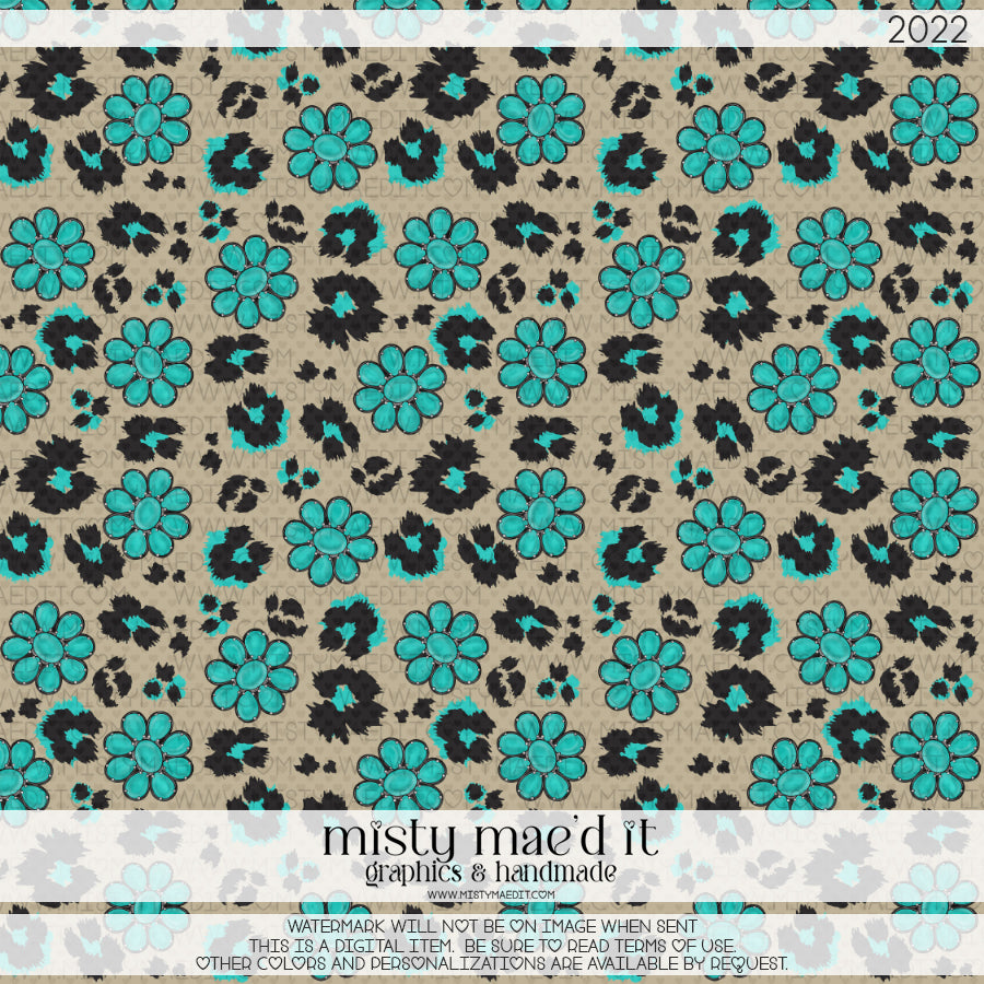 Concho And Leopard Seamless Digital Paper