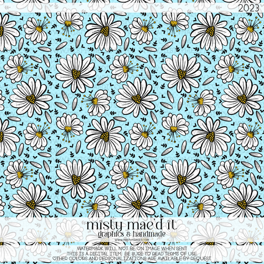 Daisies Seamless Digital Paper