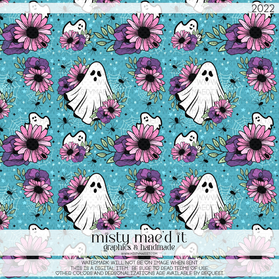 Ghost Floral Seamless Digital Paper