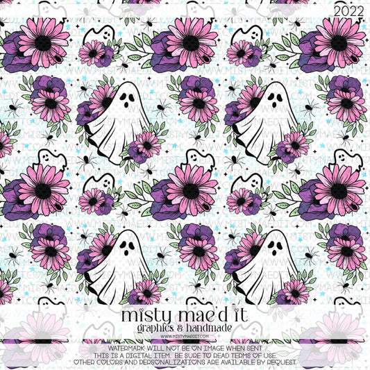Ghost Floral Seamless Digital Paper
