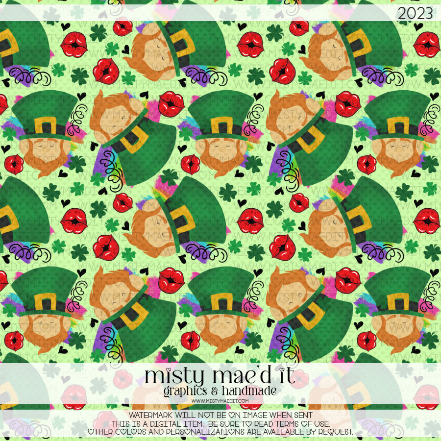 Kiss Me I'm Irishish Seamless Digital Paper