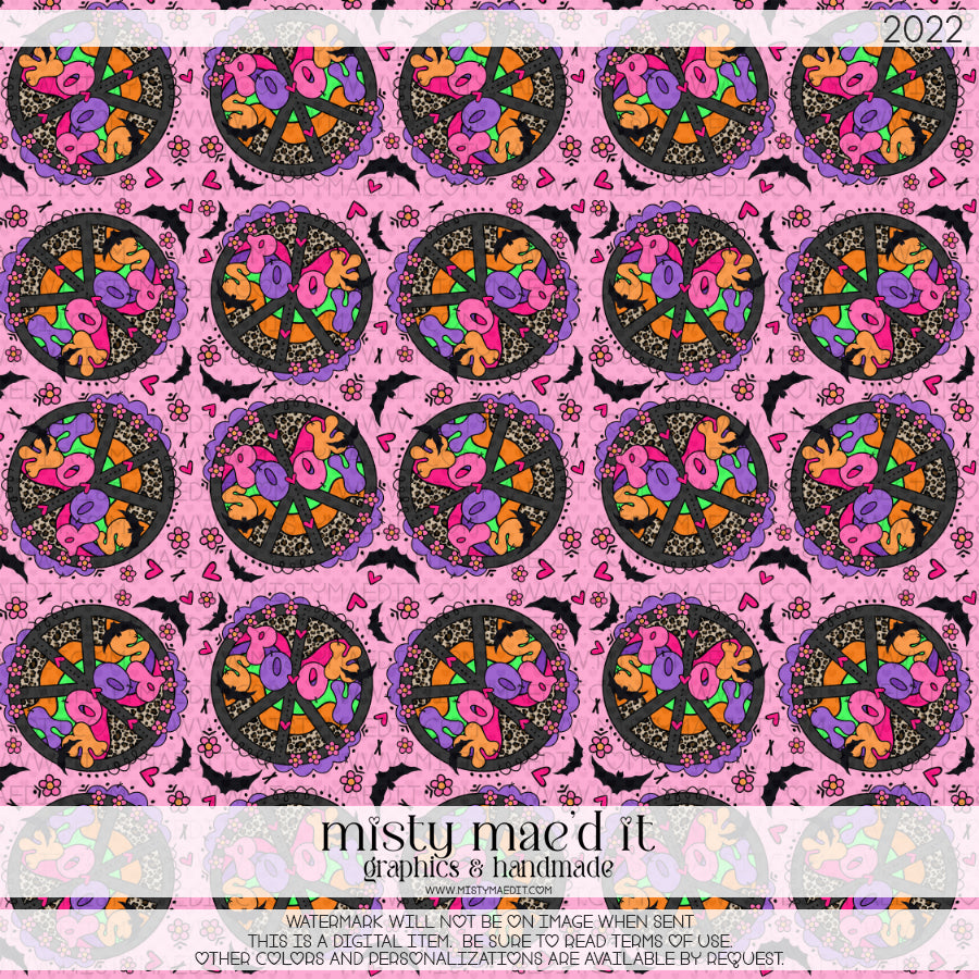 Spooky Peace Sign Seamless Digital Paper