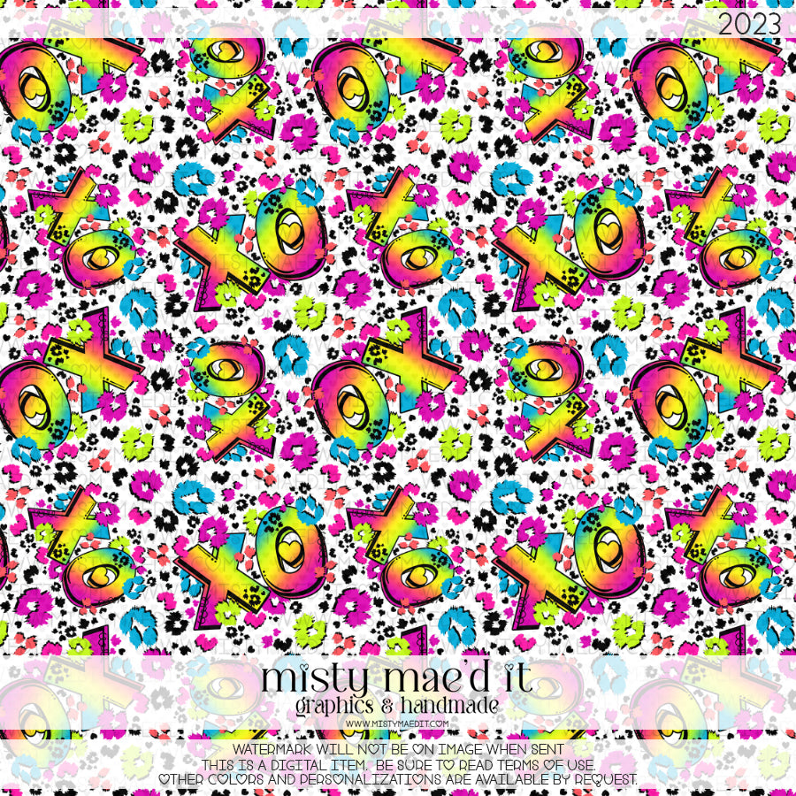 Rainbow Leopard XO Seamless Digital Paper